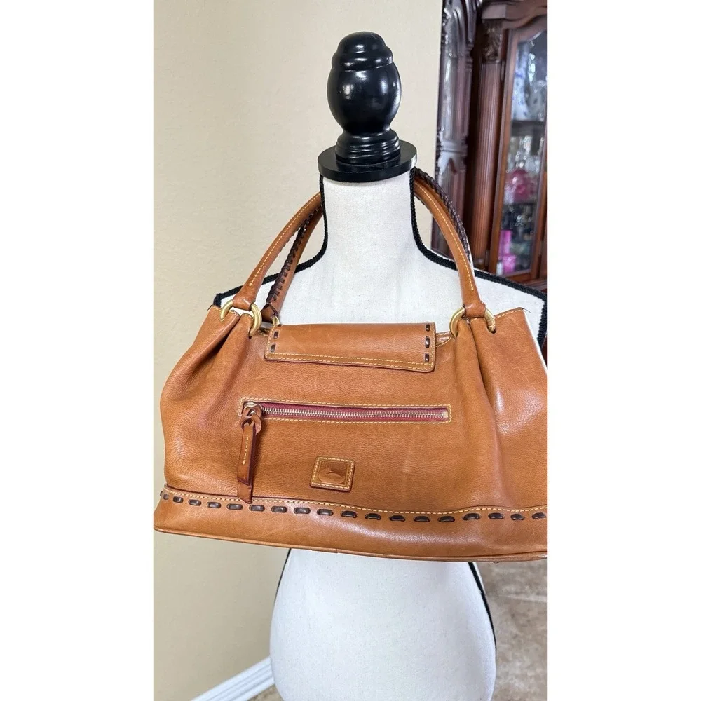 DOONEY & BOURKE Florentine Brown Leather Flap Satchel Handbag Women's‎ Purse